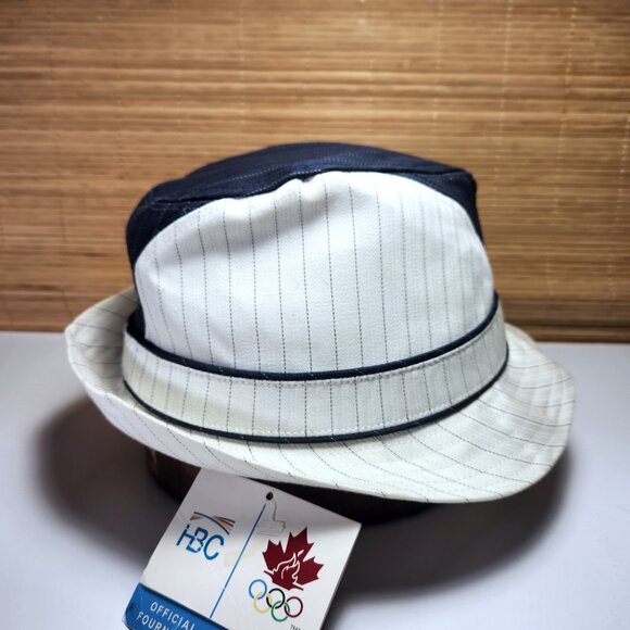 Olympic Fedora Hat HBC Canada Unisex Adult Pin Striped White Blue One Size - Picture 4 of 12
